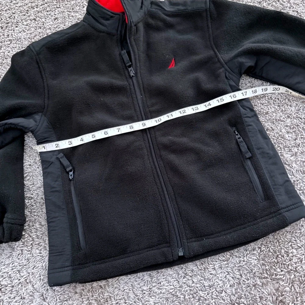 Nautica‎ Boys Black Full Zip Fleece Jacket Red Accents Size S 8 NS-83 Sportswear
